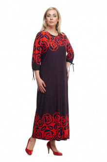 Платье "Олси" 1605045/1 ОЛСИ (Красный/розы)